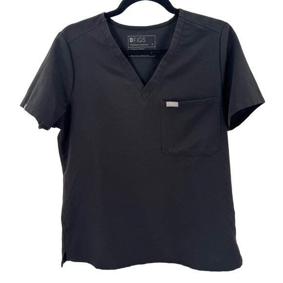 Figs Technical Collection Black Scrub Top Womens Size M - Picture 1 of 9